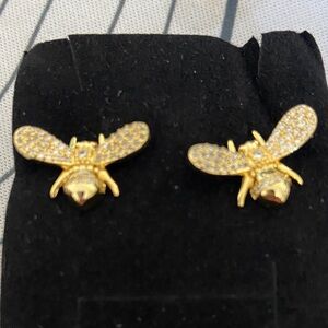 Gold Bee Stud Earrings
